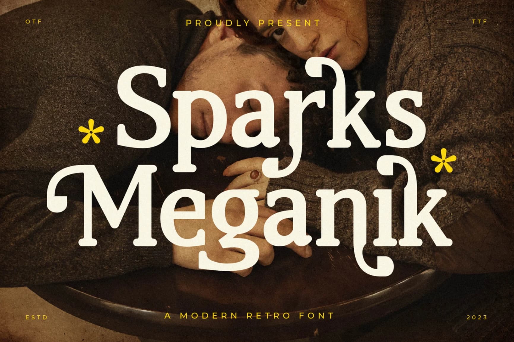 Preview of Sparks Meganik - A Modern Retro Font font