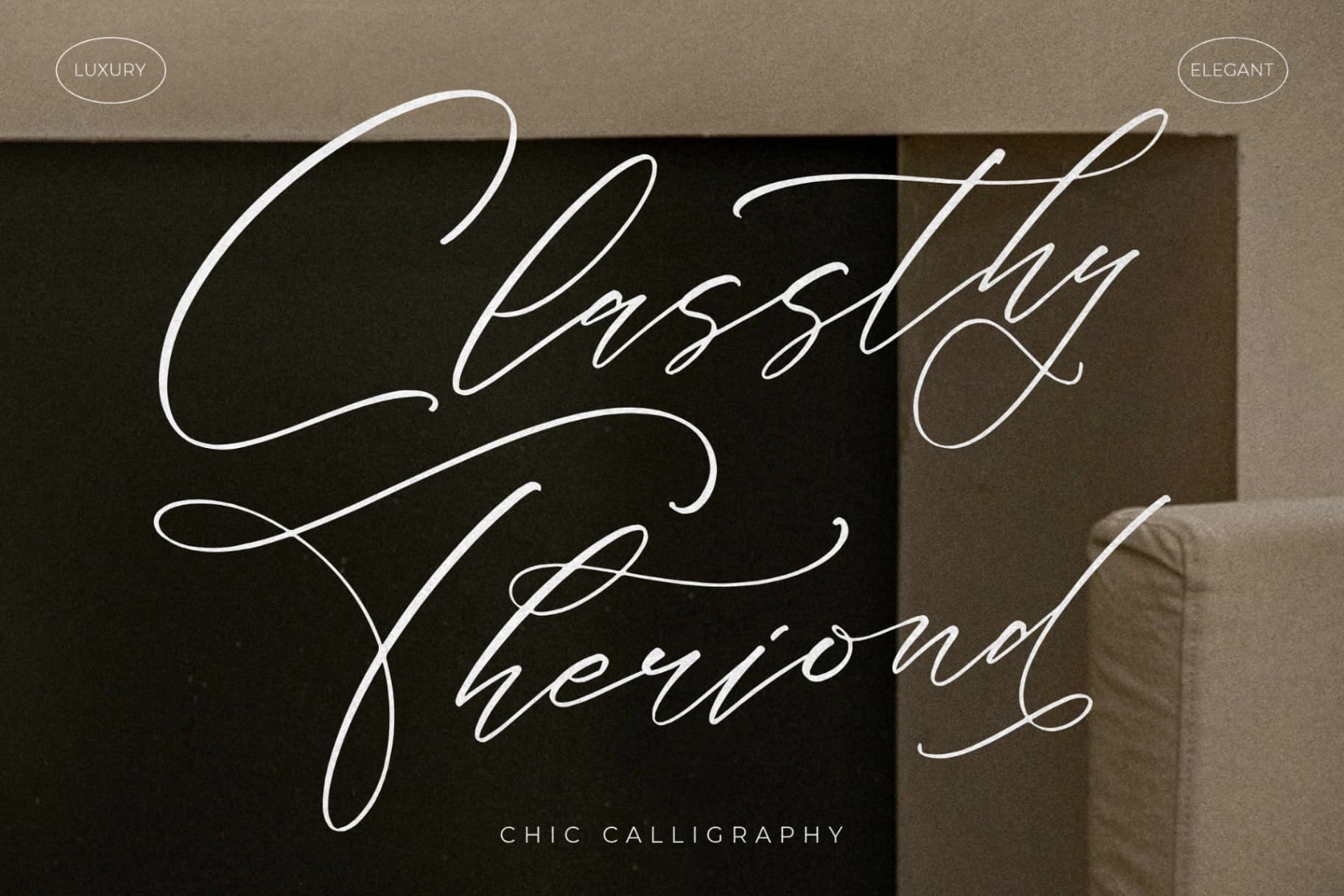 Preview of Classthy Theriond - Chic Calligraphy Font font