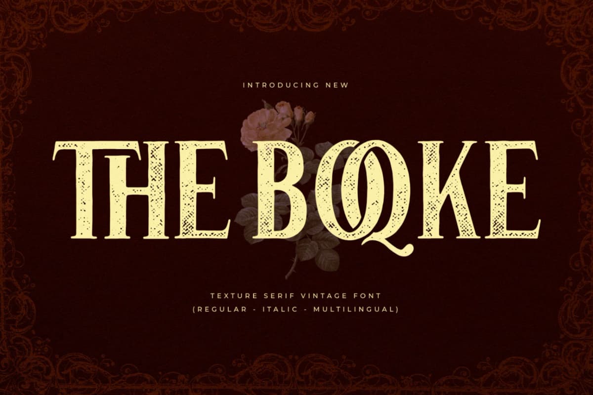 Preview 1 for The Boqke - Texture Serif Vintage Font