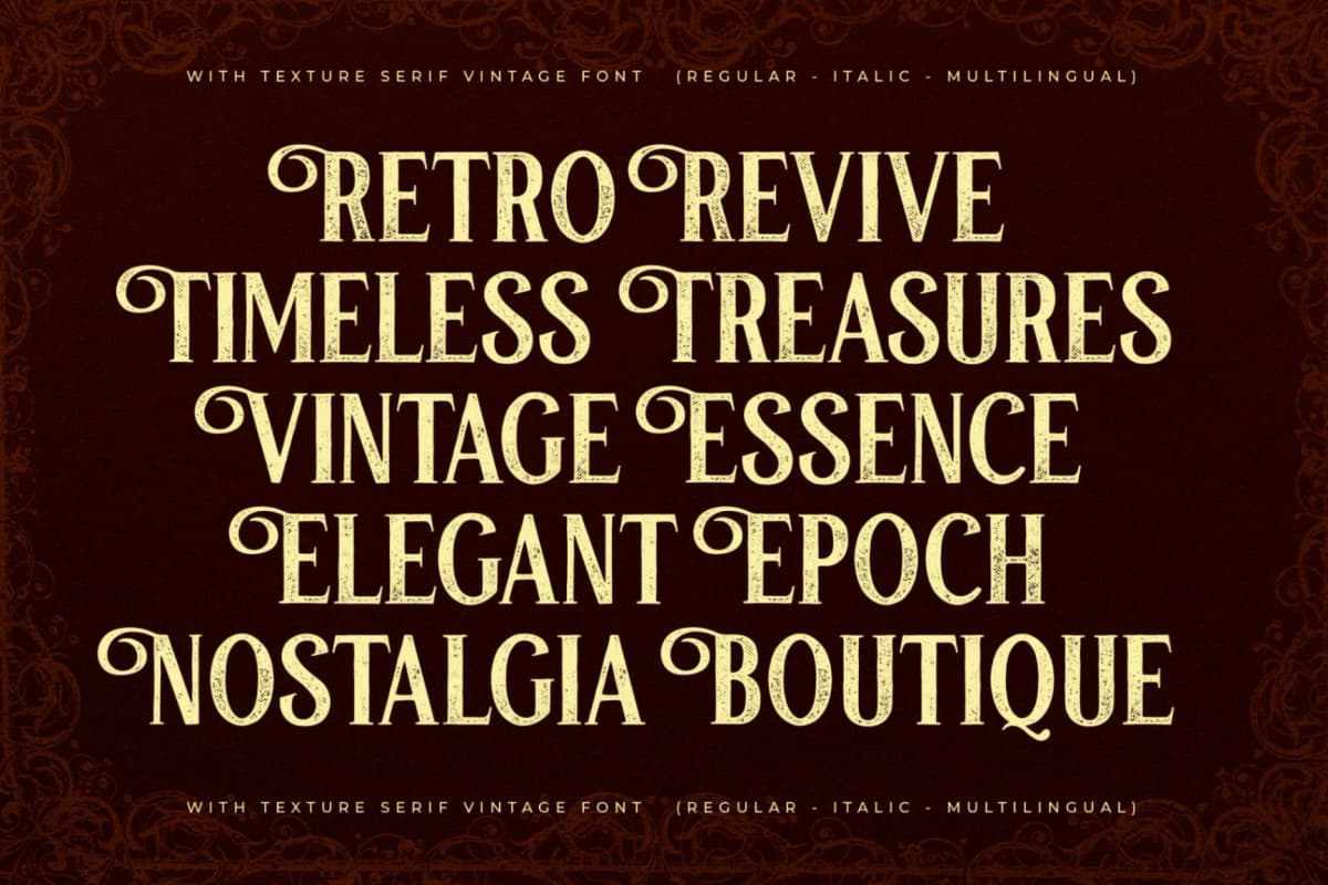Preview 7 for The Boqke - Texture Serif Vintage Font