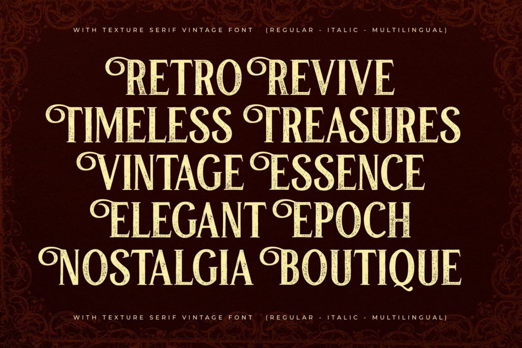 Preview 7 for The Boqke - Texture Serif Vintage Font