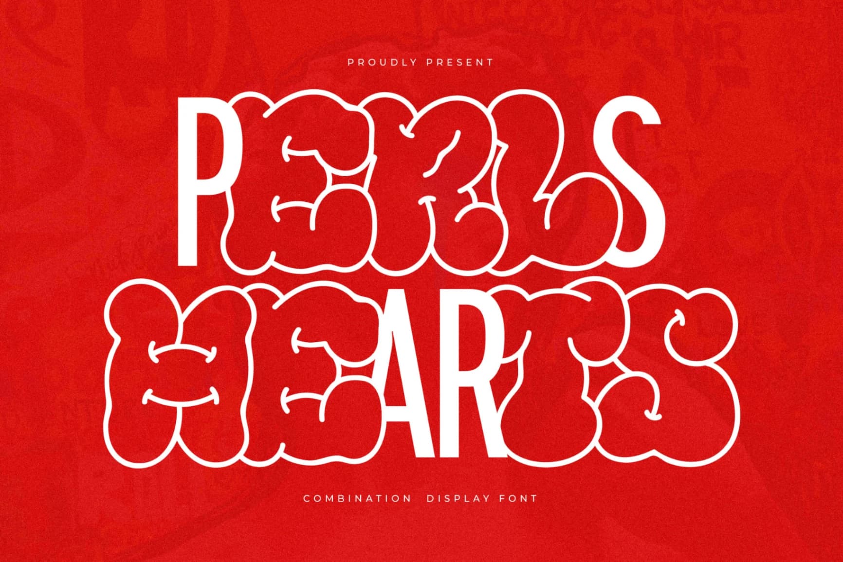 Preview of Perls Hearts - Combine Display Font font