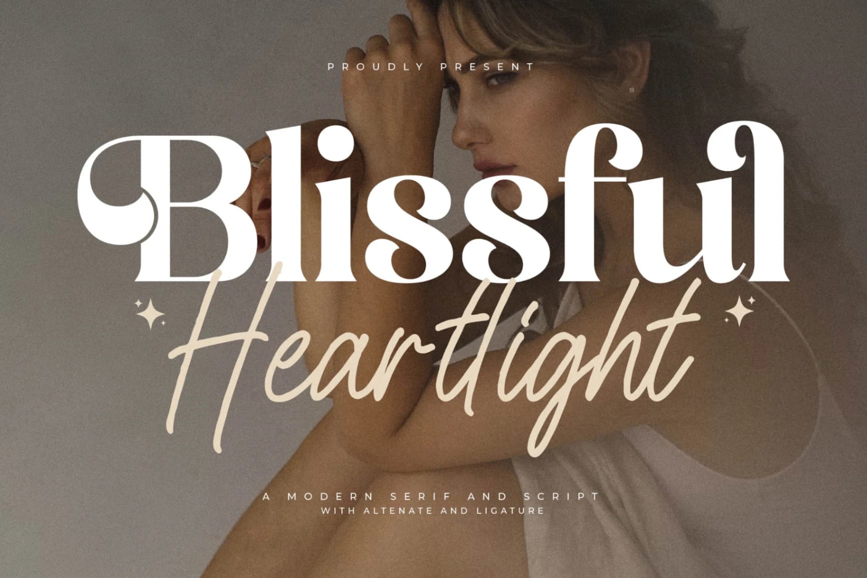 Preview of Blissful Heartlight - Font Duo font