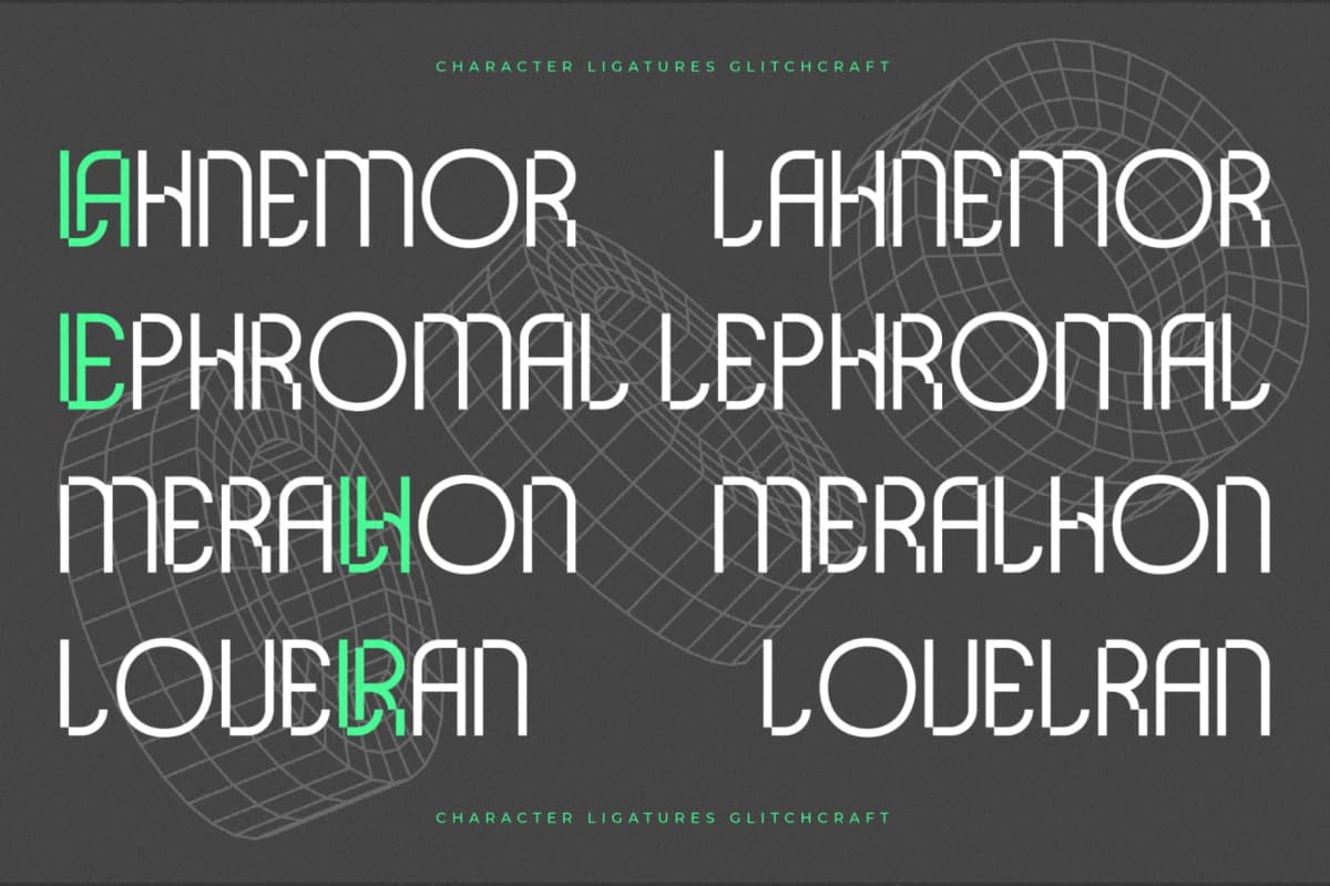 Glitchcraft - Modern Display Font font preview 5