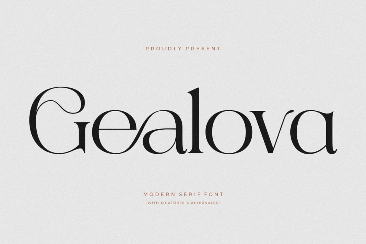 Preview of Gealova - Modern Serif Font font
