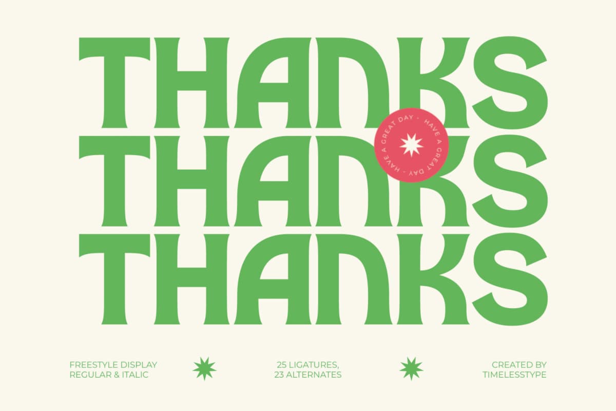 Damoga - Freestyle Display Font font preview 15