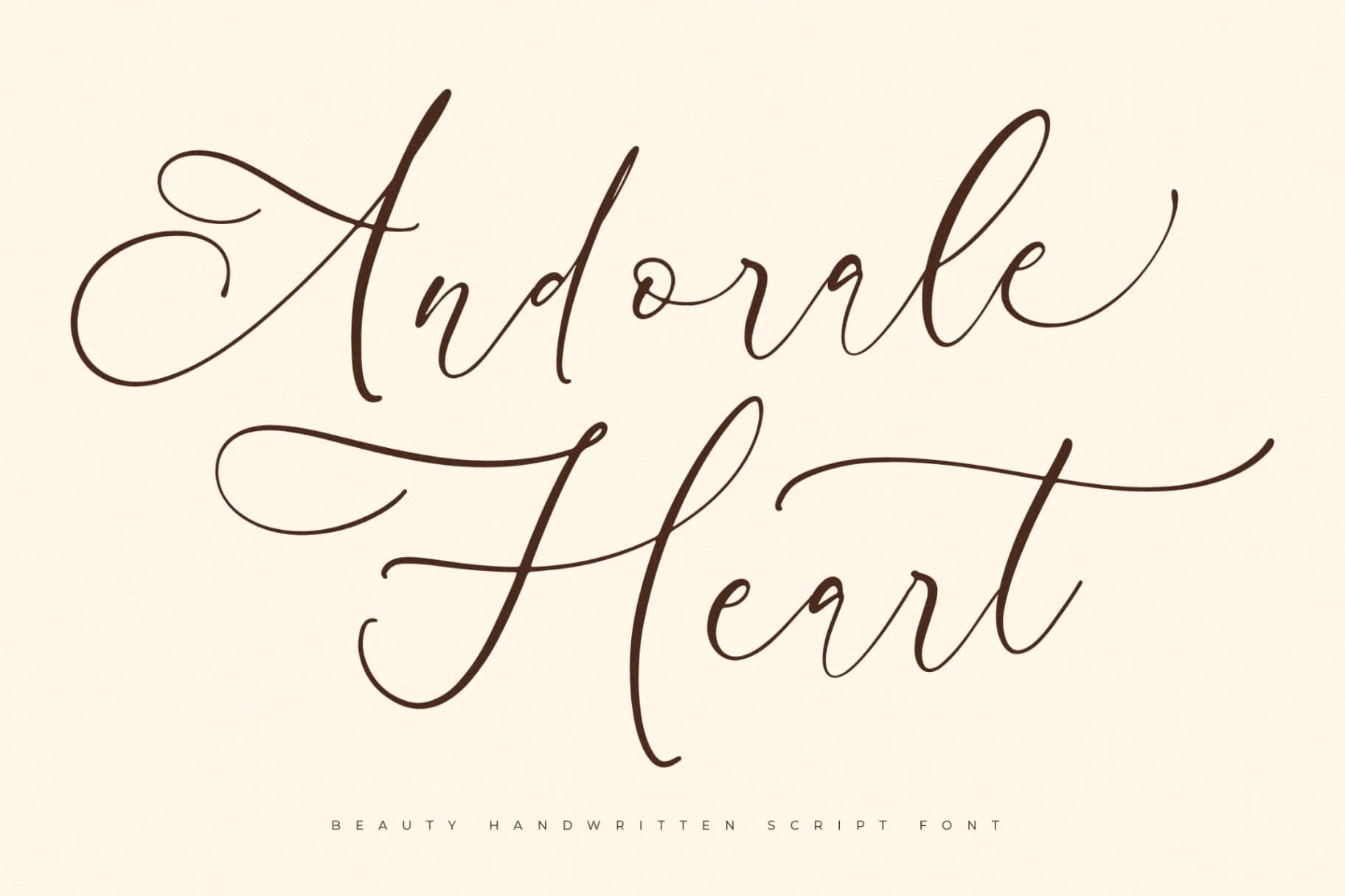 Preview of Andorale Heart – Beauty Handwritten Script Font font