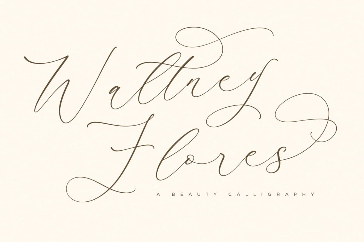 Preview of Waltney Flores – Beauty Calligraphy font