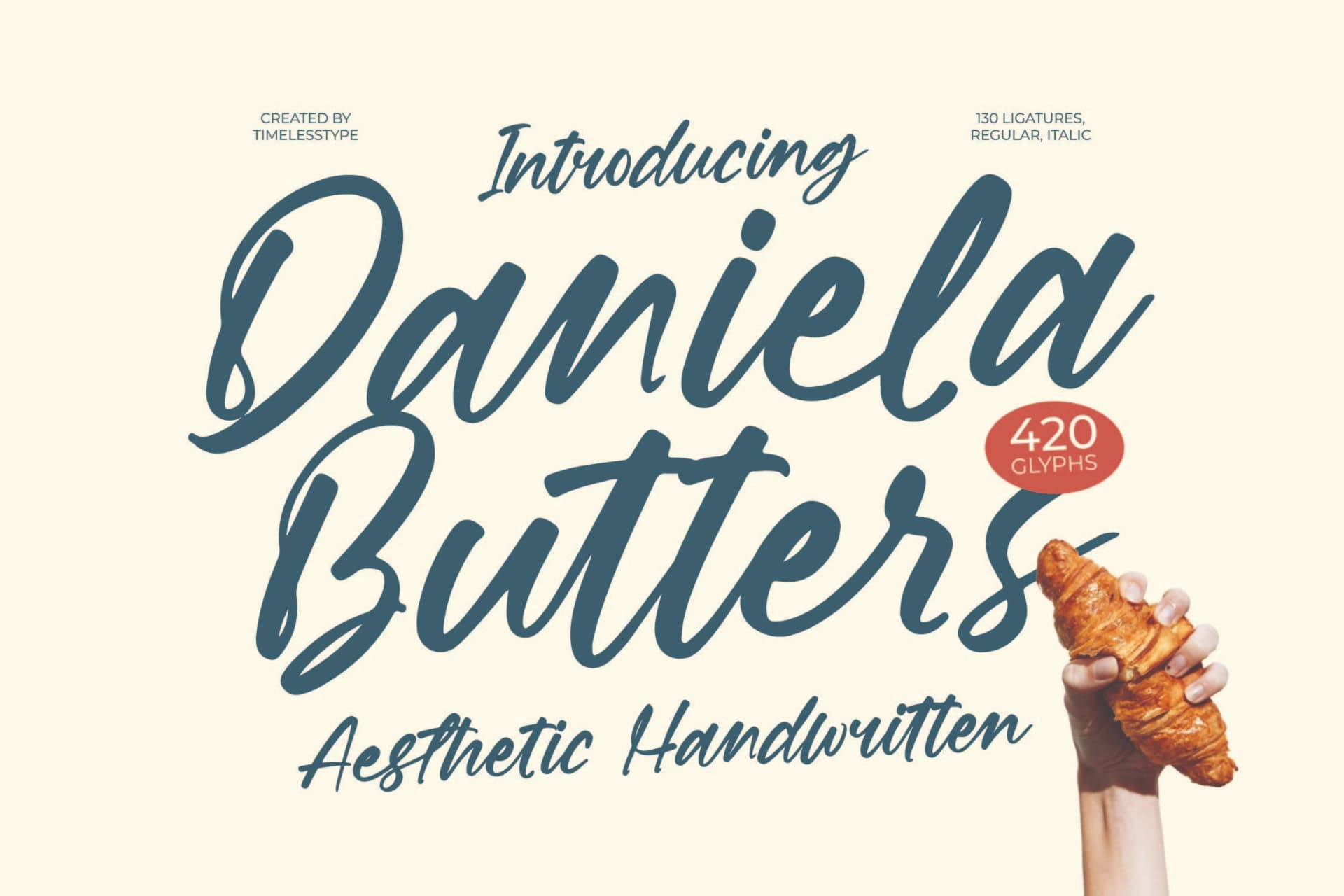 Preview of Daniela Butters - Aesthetic Handwritten Font font