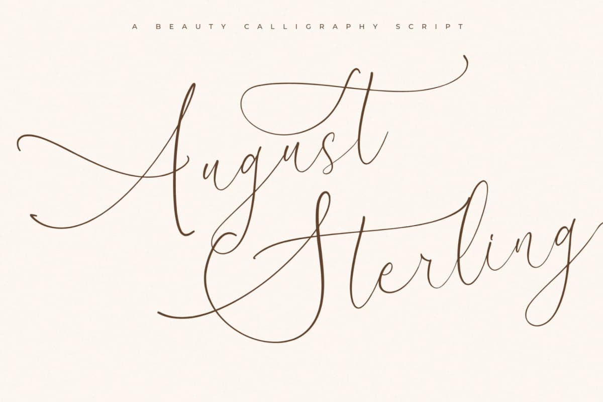 Preview of August Sterling – Beauty Calligraphy Script font
