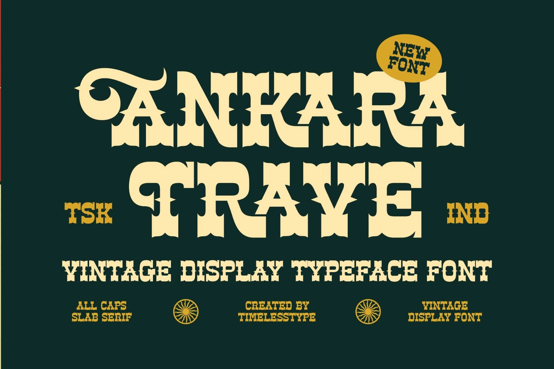 Preview of Ankara Trave - Vintage Display Typeface Font font