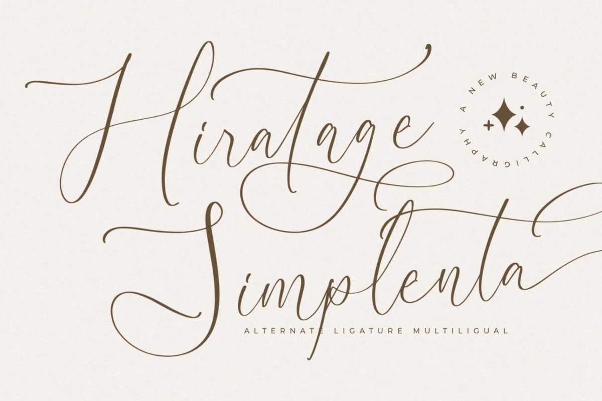Preview of Hiratage Simplenta – New Beauty Calligraphy font