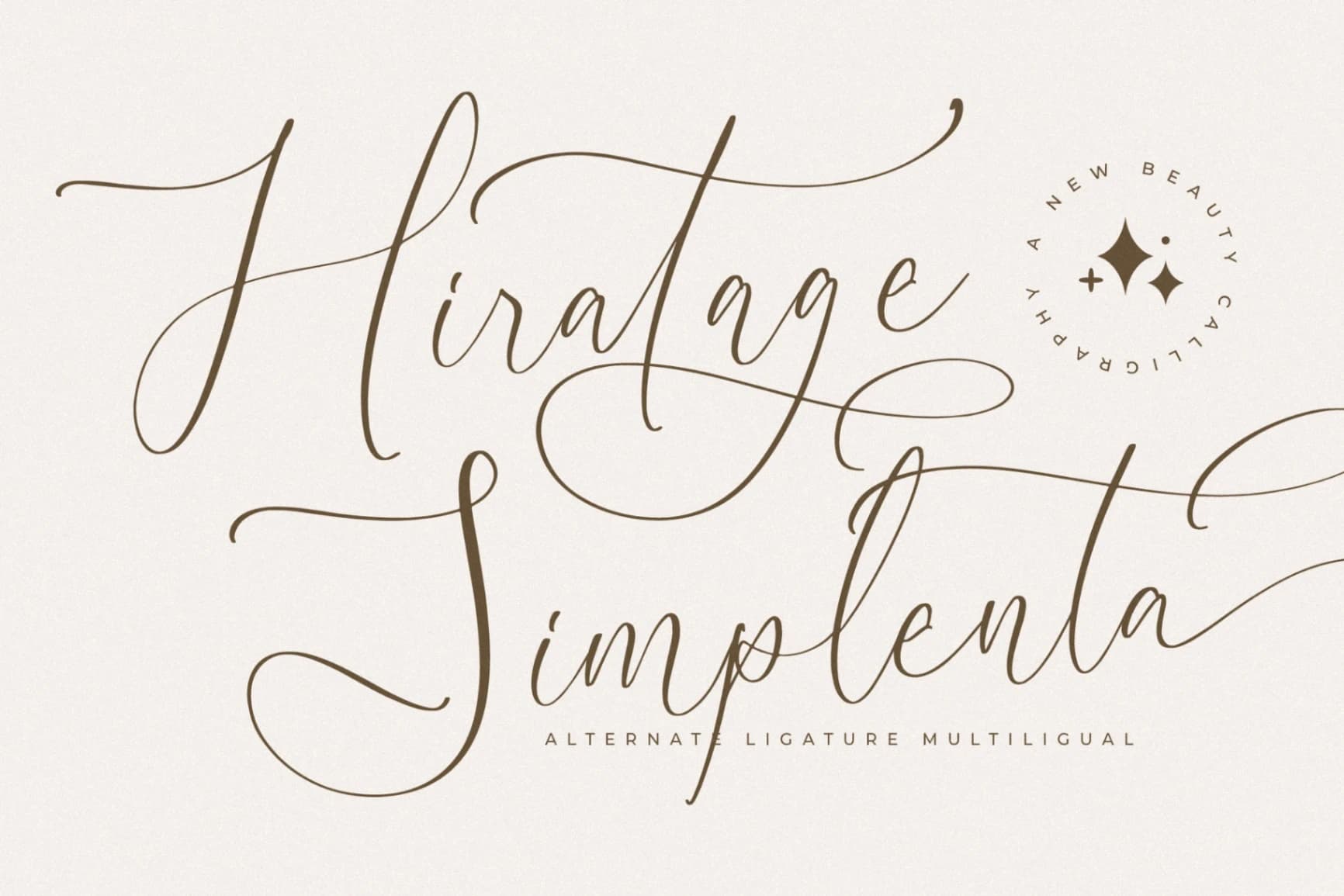 Preview of Hiratage Simplenta – New Beauty Calligraphy font