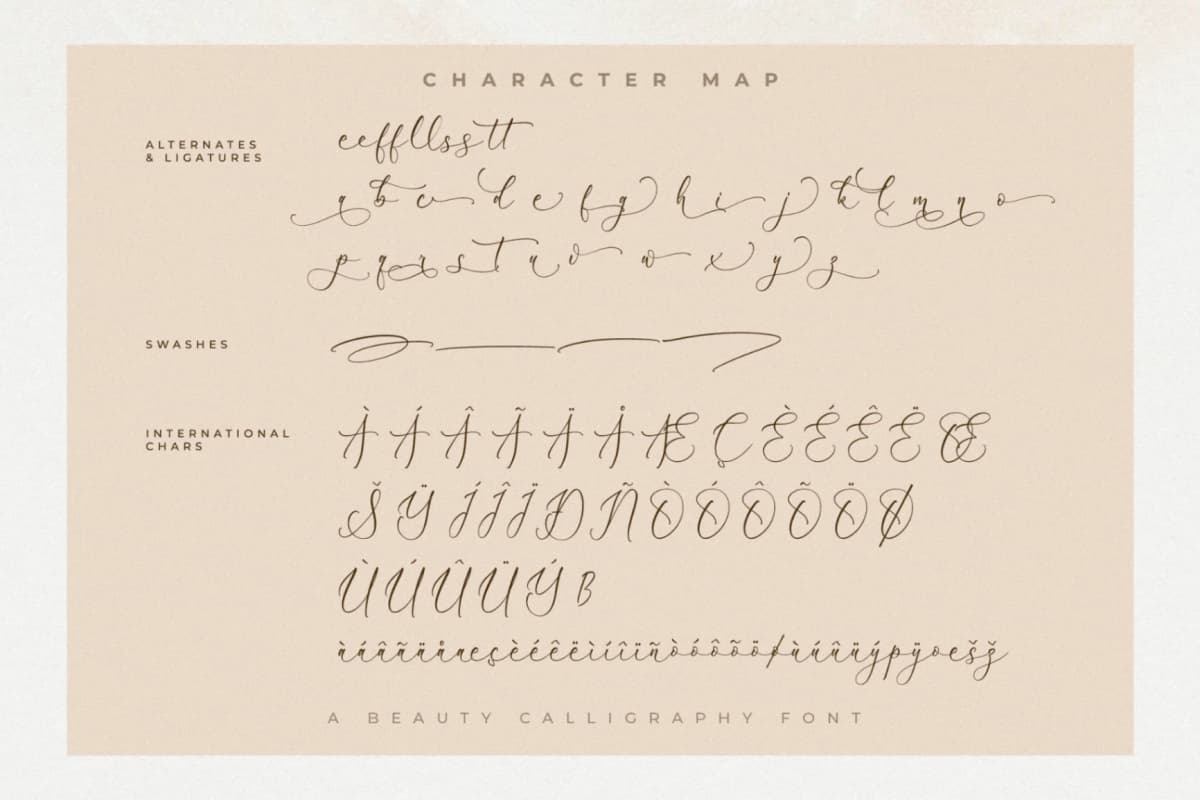 Peach Mondela – Beauty Calligraphy Font font preview 14