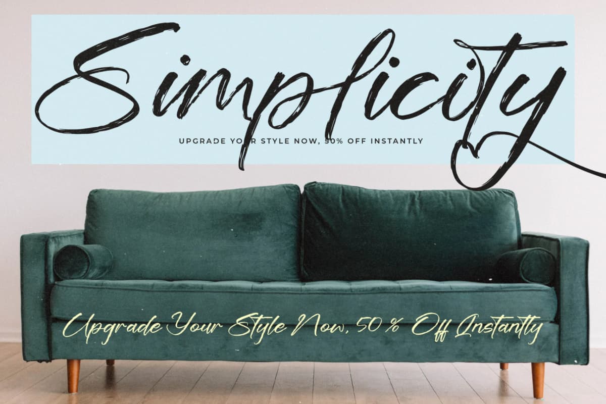Italian Tempesta - Handbrush Script Font font preview 2