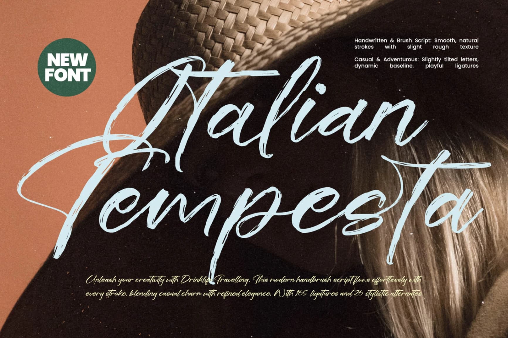 Preview of Italian Tempesta - Handbrush Script Font font