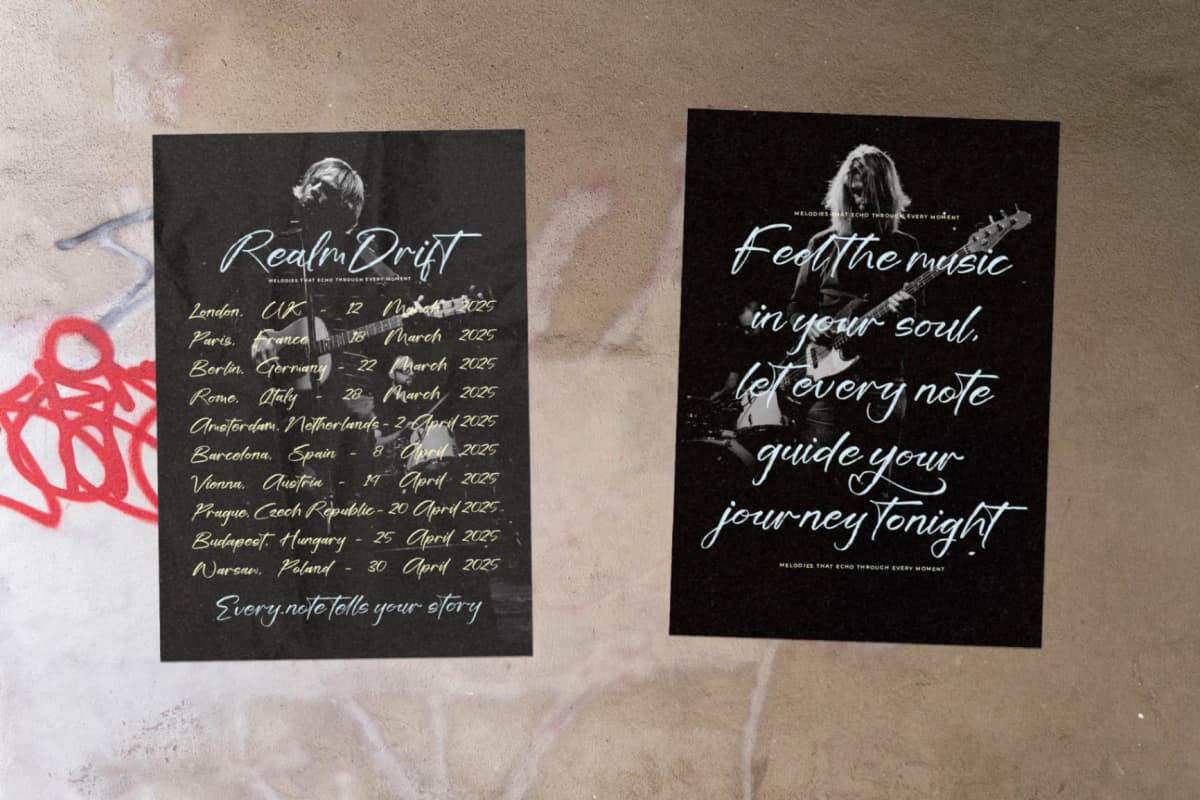 Italian Tempesta - Handbrush Script Font font preview 3
