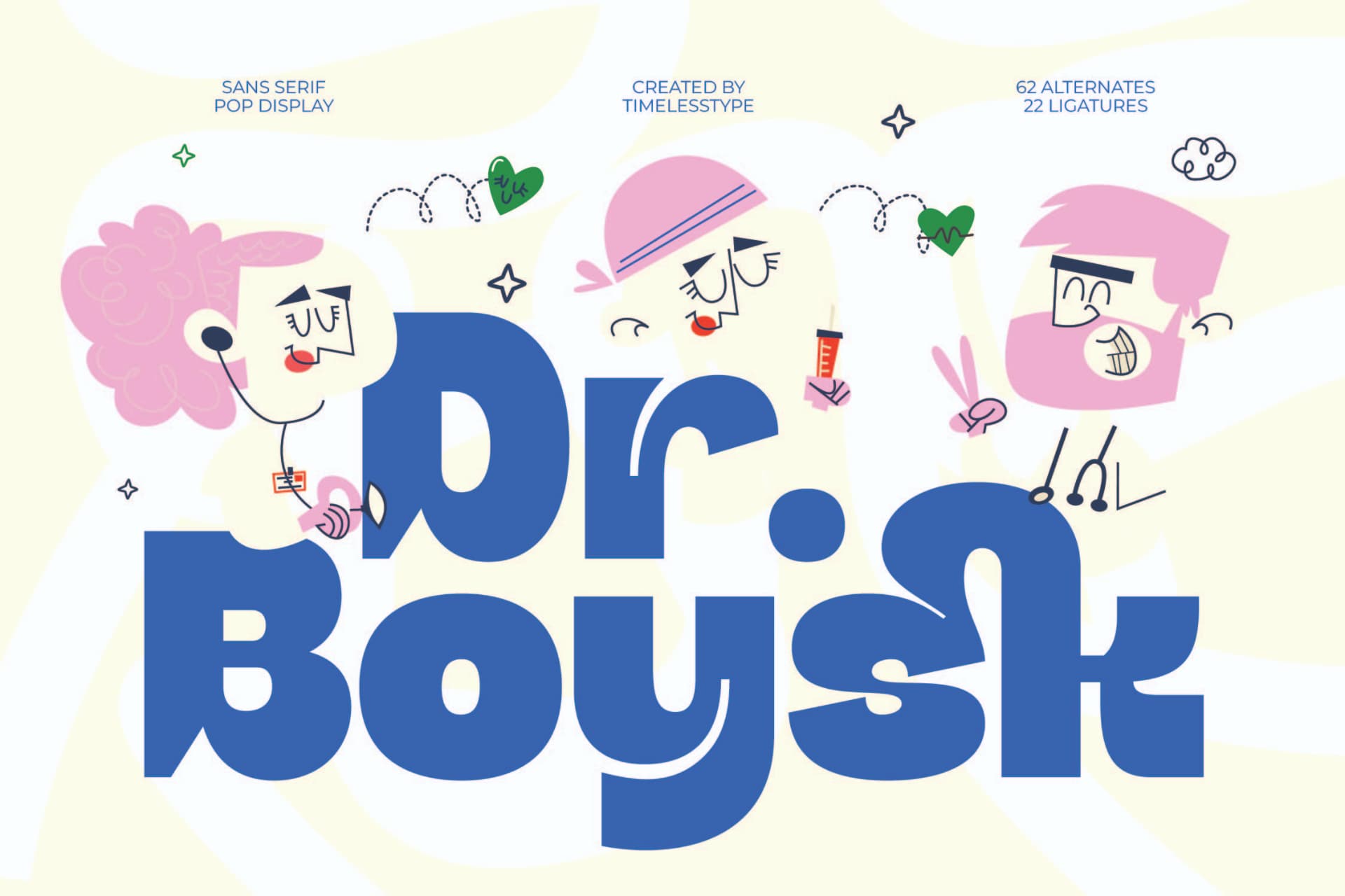 Preview of Dr Boysk - Sans Serif Pop Display Font font