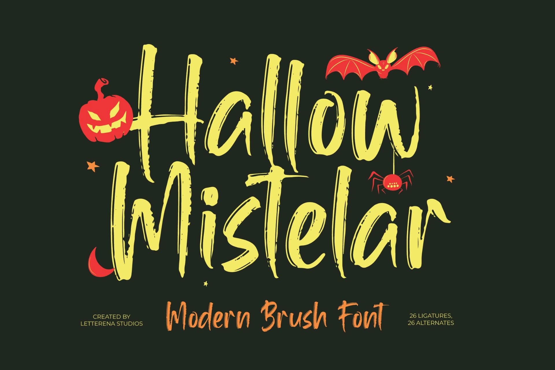 Preview of Hallow Mistelar – Modern Brush Font font