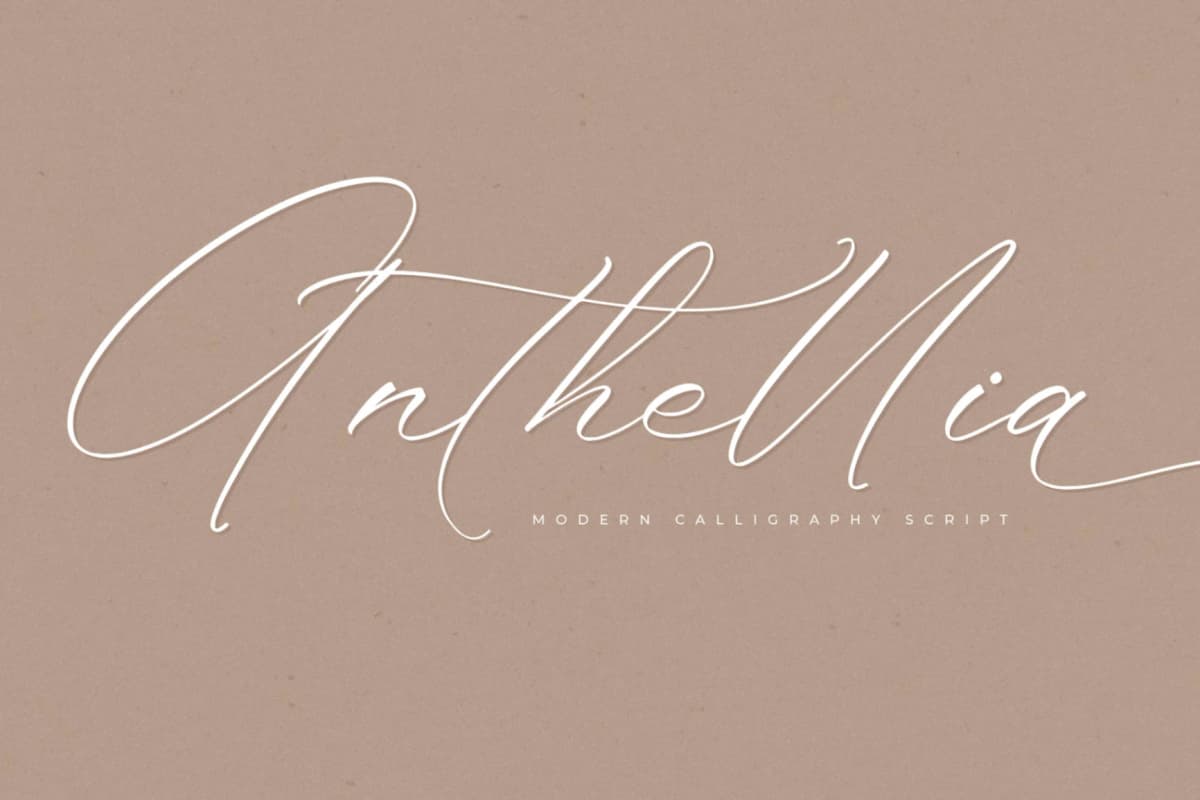 Preview of Anthellia – Modern Calligraphy Script font