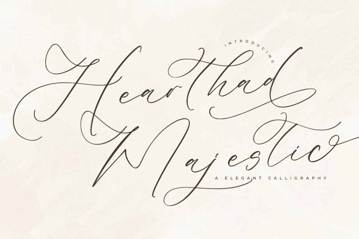 Preview of Hearthad Majestic – Elegant Calligraphy Font font