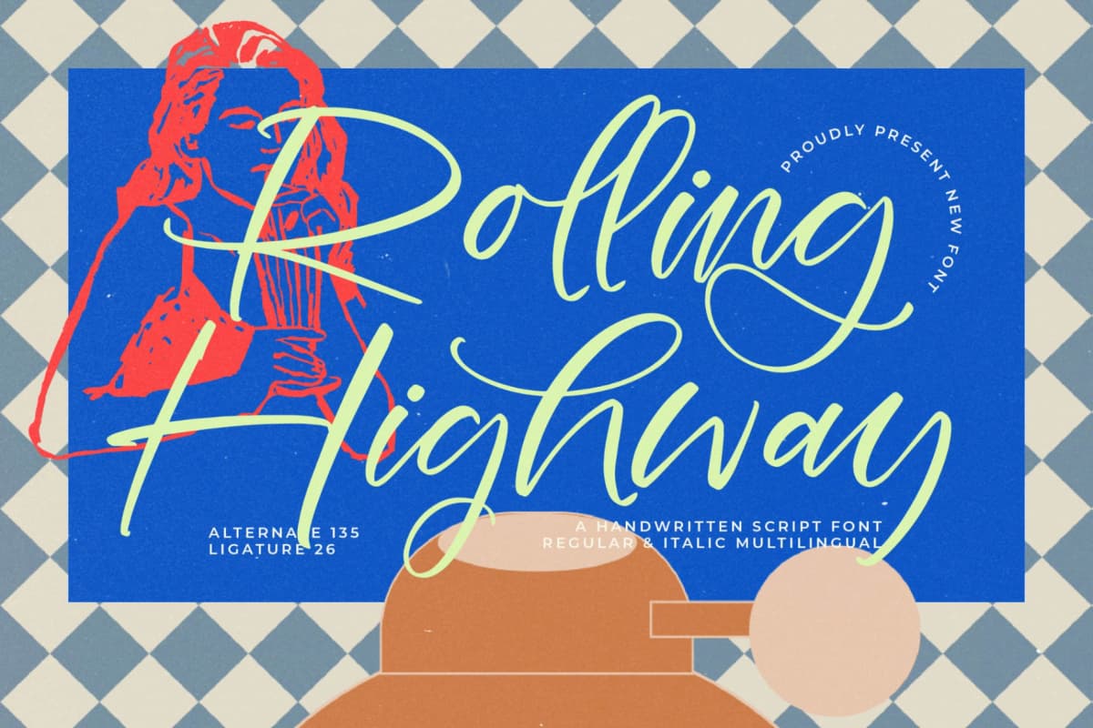 Rolling Highway - Handwritten Script Font font preview