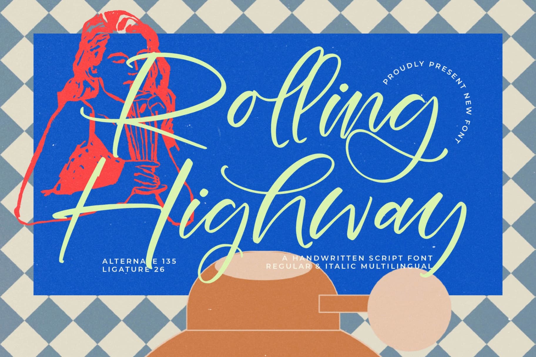 Preview of Rolling Highway - Handwritten Script Font font