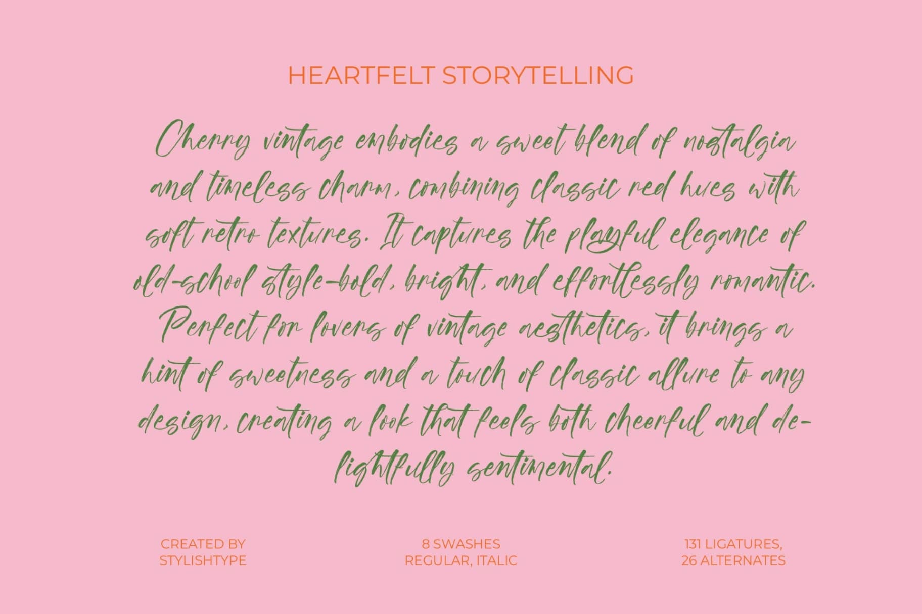 Preview 10 for Vintage Cherry Blossom - Brush Handwritten Font