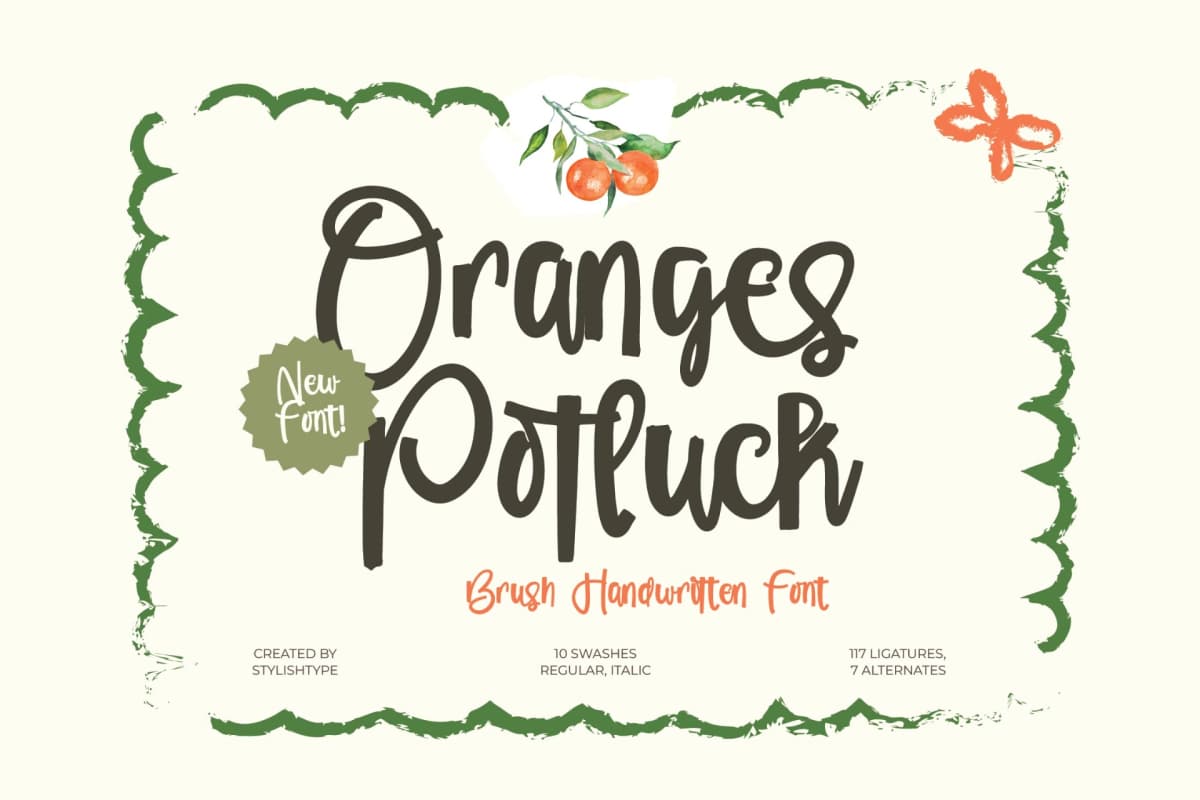 Orange Potluck - Brush Handwritten Font font preview