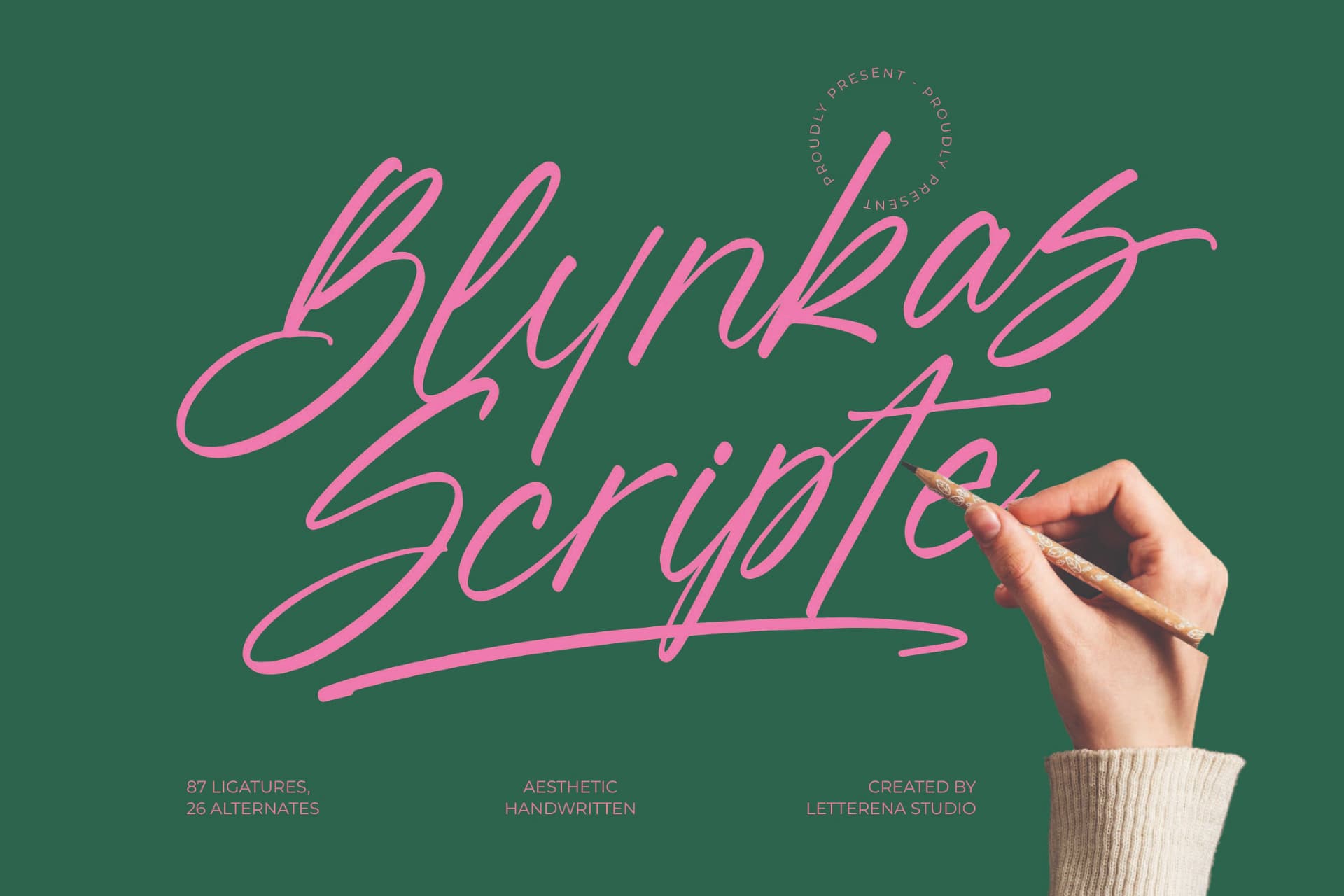 Preview 1 for Blynkas Scripte – Aesthetic Handwritten Font