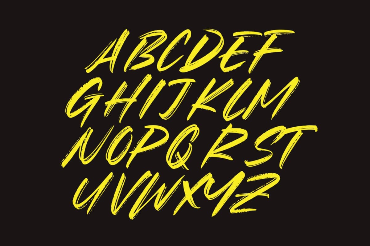 Preview 11 for Broken Khemory – Display Brush Font