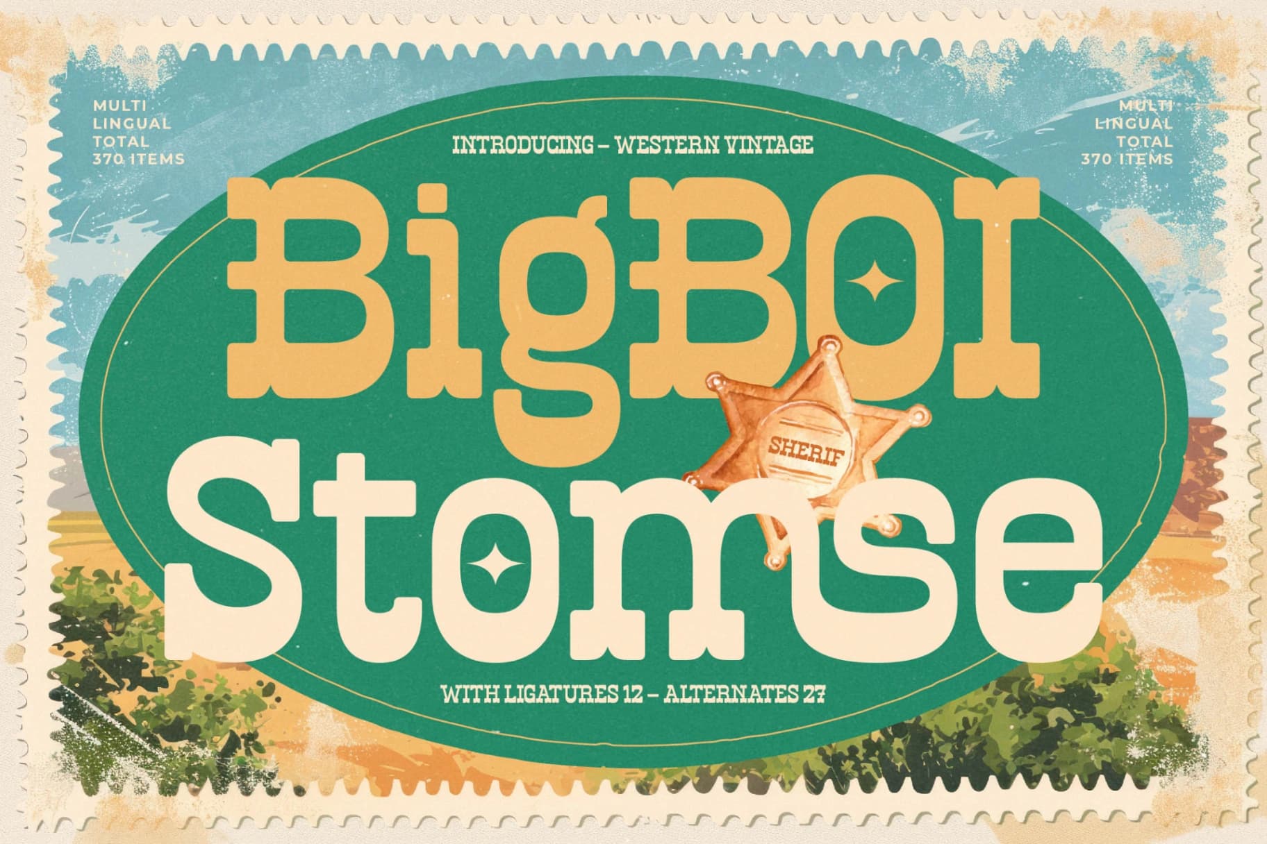 Preview of Bigboi Stomse - Western Vintage Font font