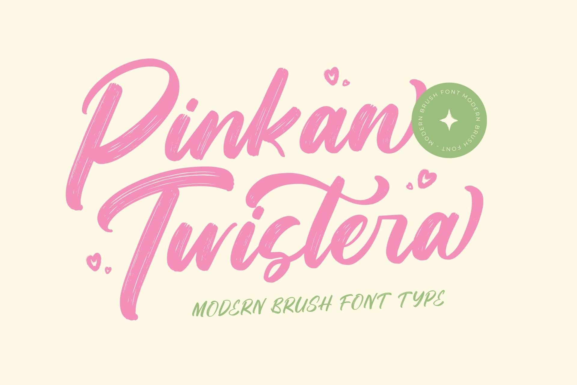 Preview of Pinkan Twistera – Modern Brush Script Font font