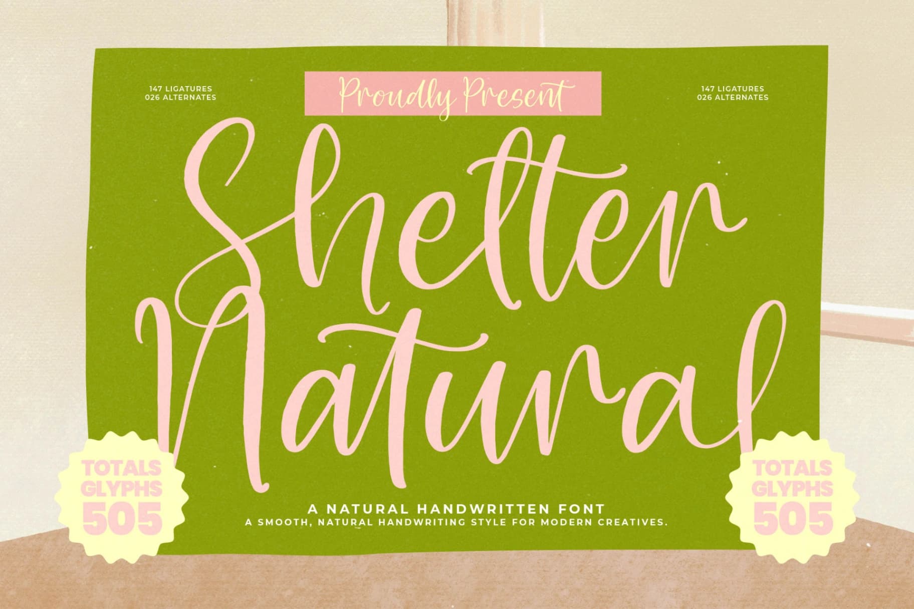 Preview of Shelter Natural - Natural Handwritten Font font