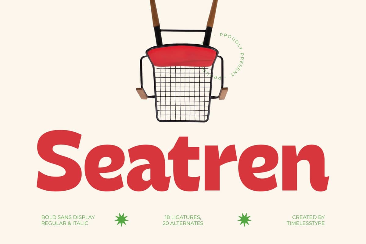Seatren - Bold Sans Display Font font preview 1