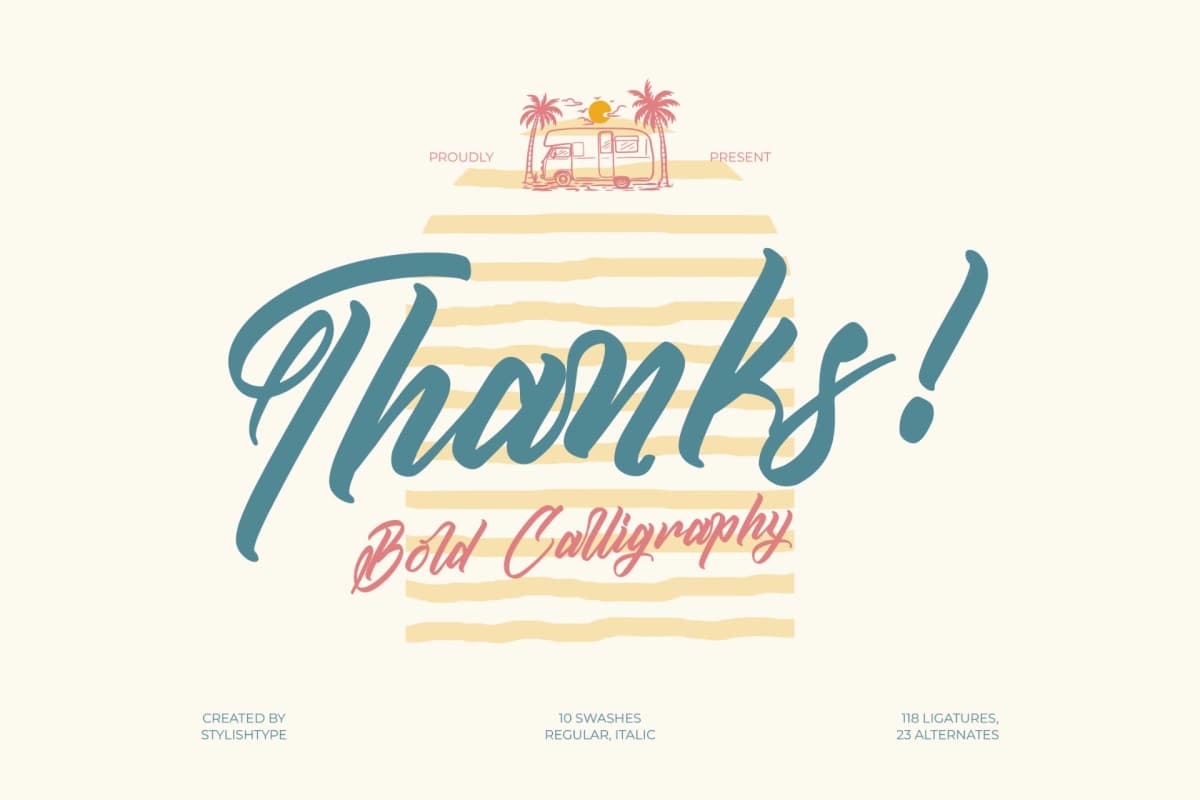 Kamperly Vacation - Bold Calligraphy Font font preview 15