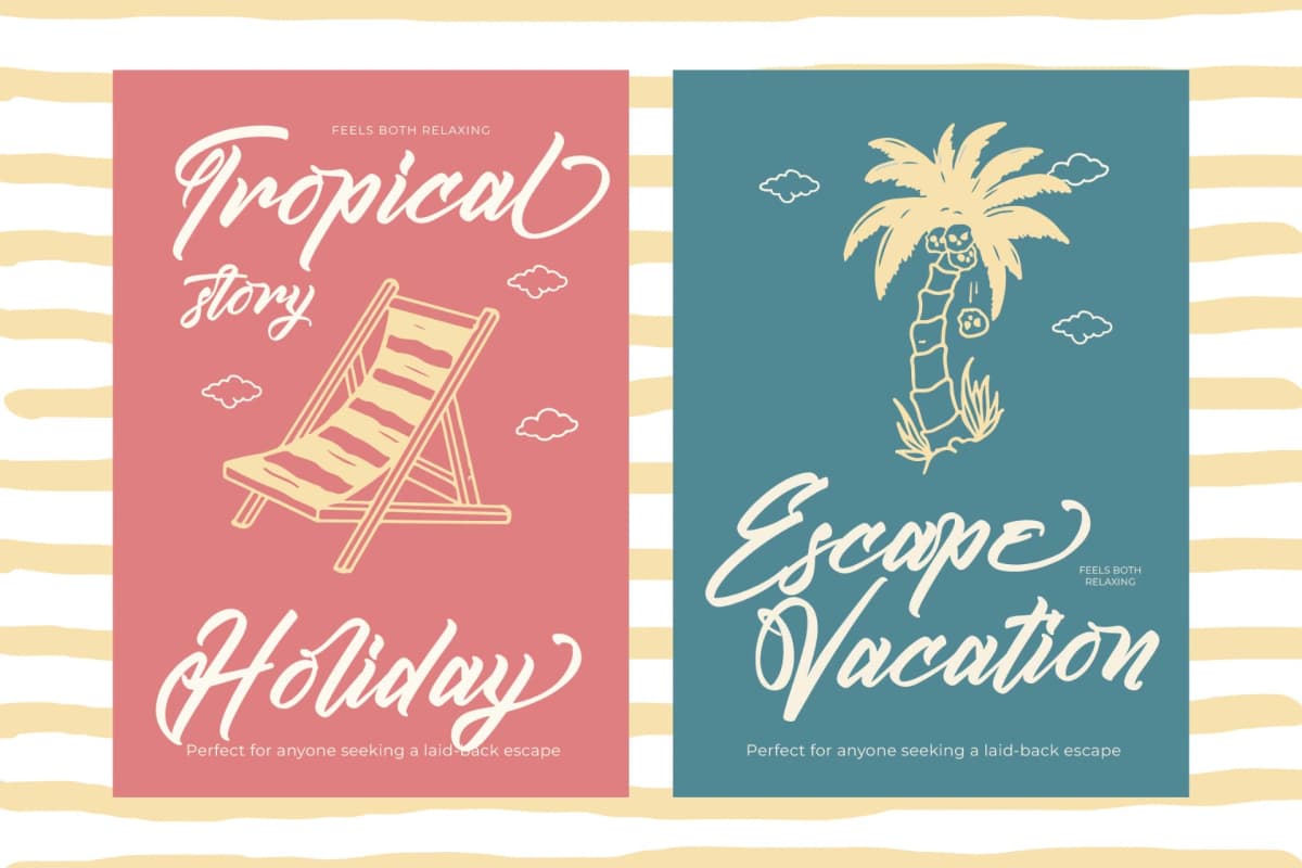 Kamperly Vacation - Bold Calligraphy Font font preview 5