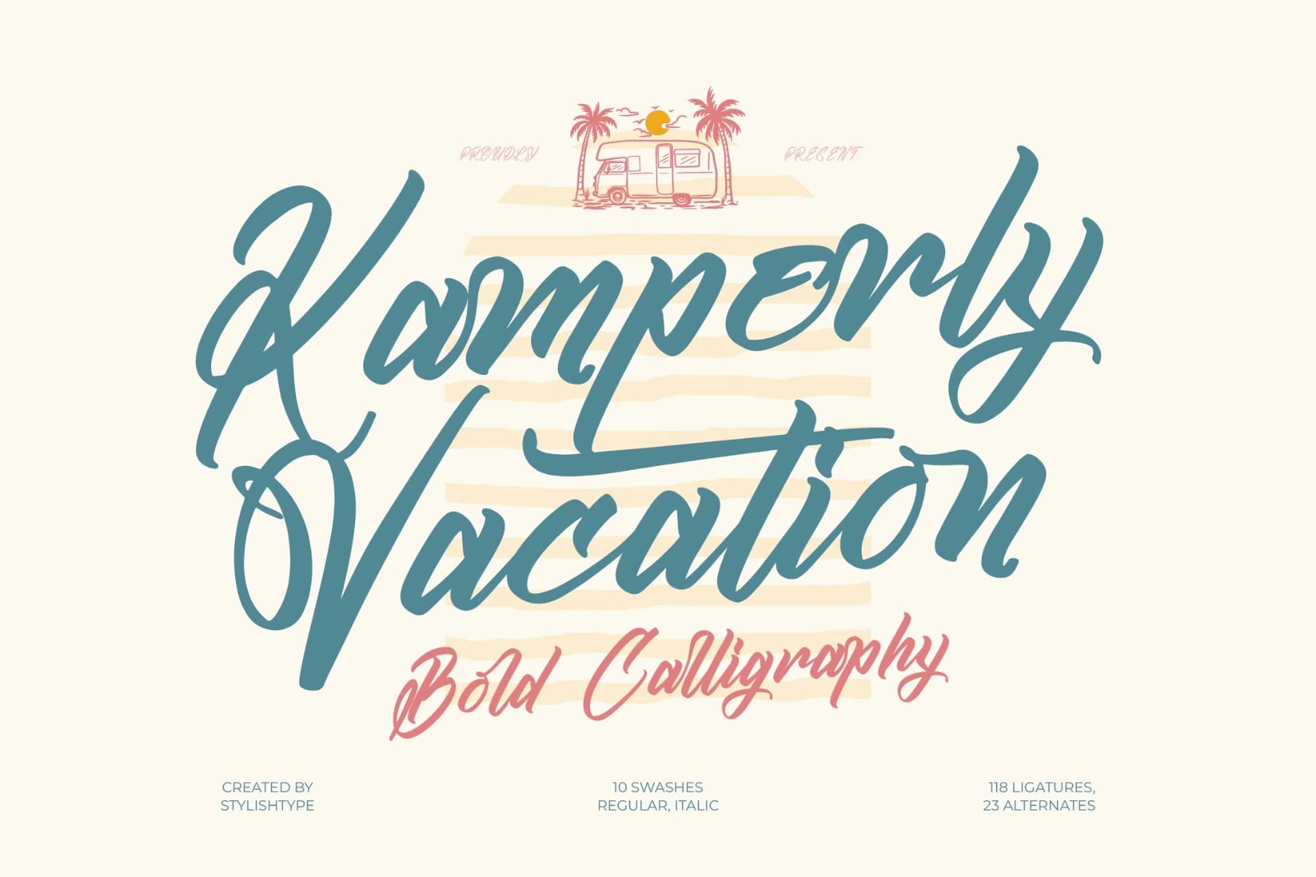 Preview of Kamperly Vacation - Bold Calligraphy Font font