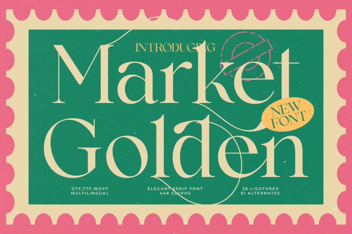 Market Golden - Elegant Serif Font font preview 1