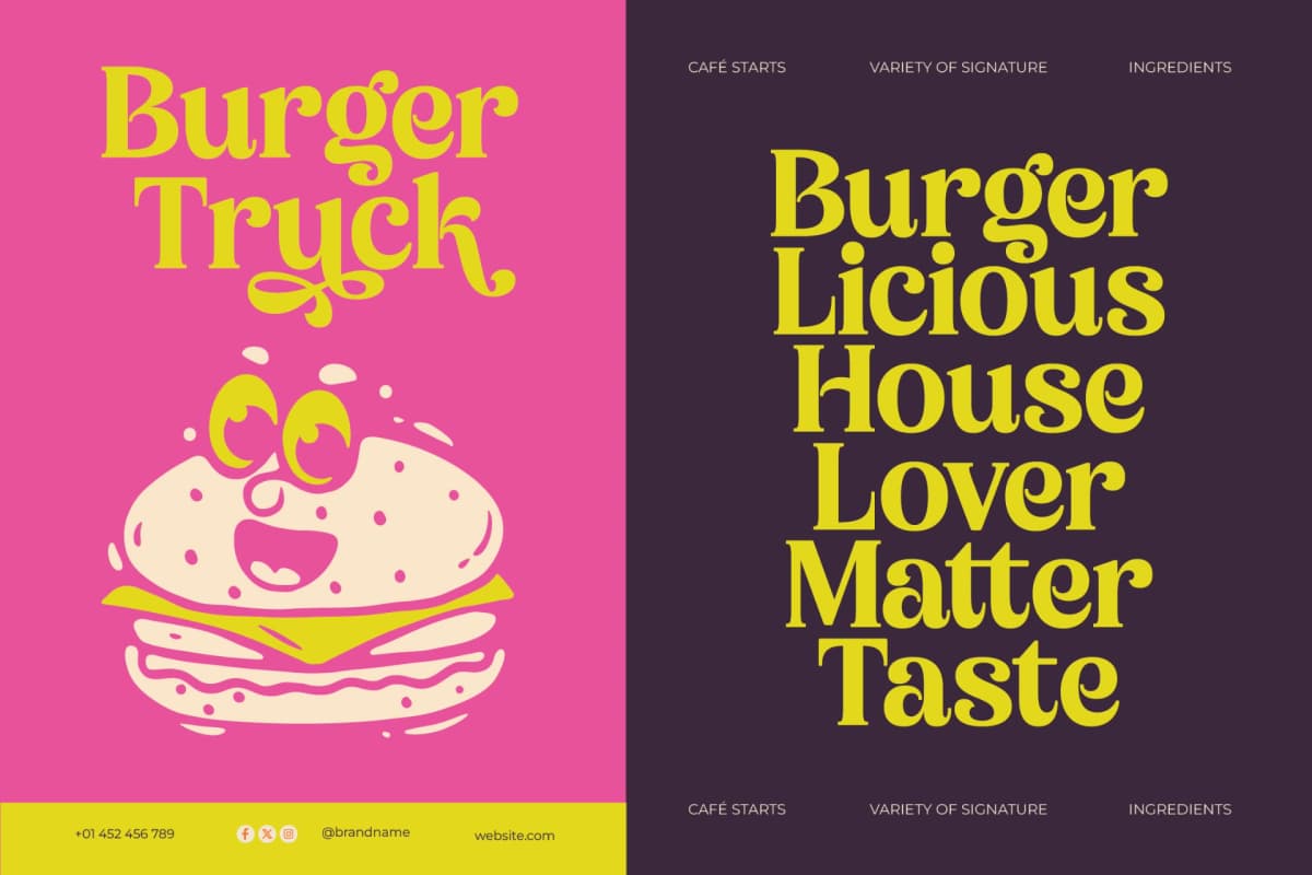 Bikers - Groovy Serif Display Font font preview 5