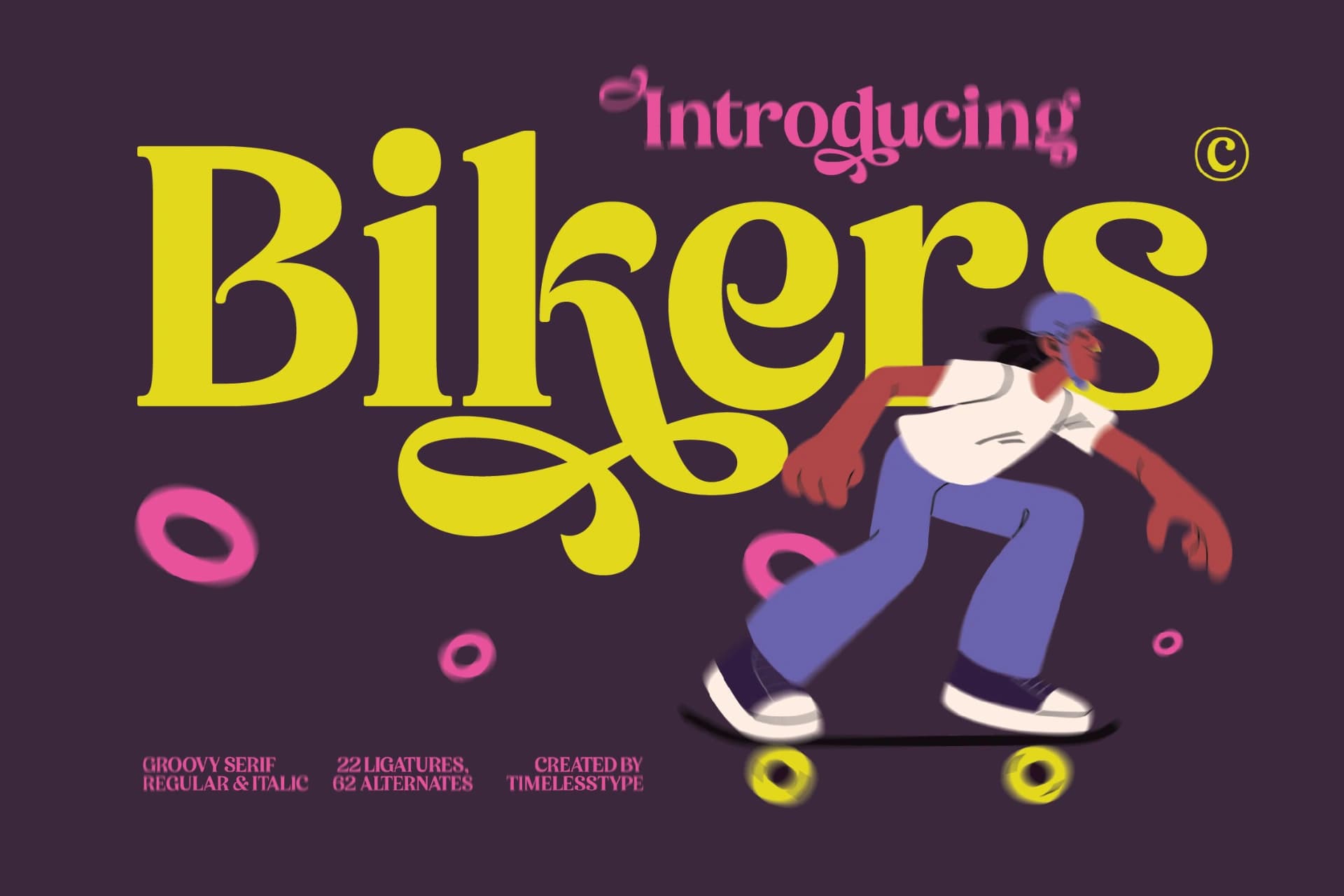 Preview of Bikers - Groovy Serif Display Font font