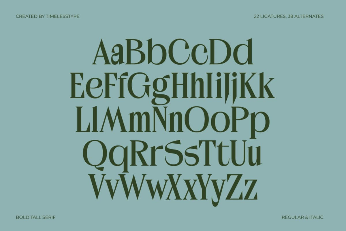 Kanoffe Dramed - Bold Tall Serif Font font preview 9
