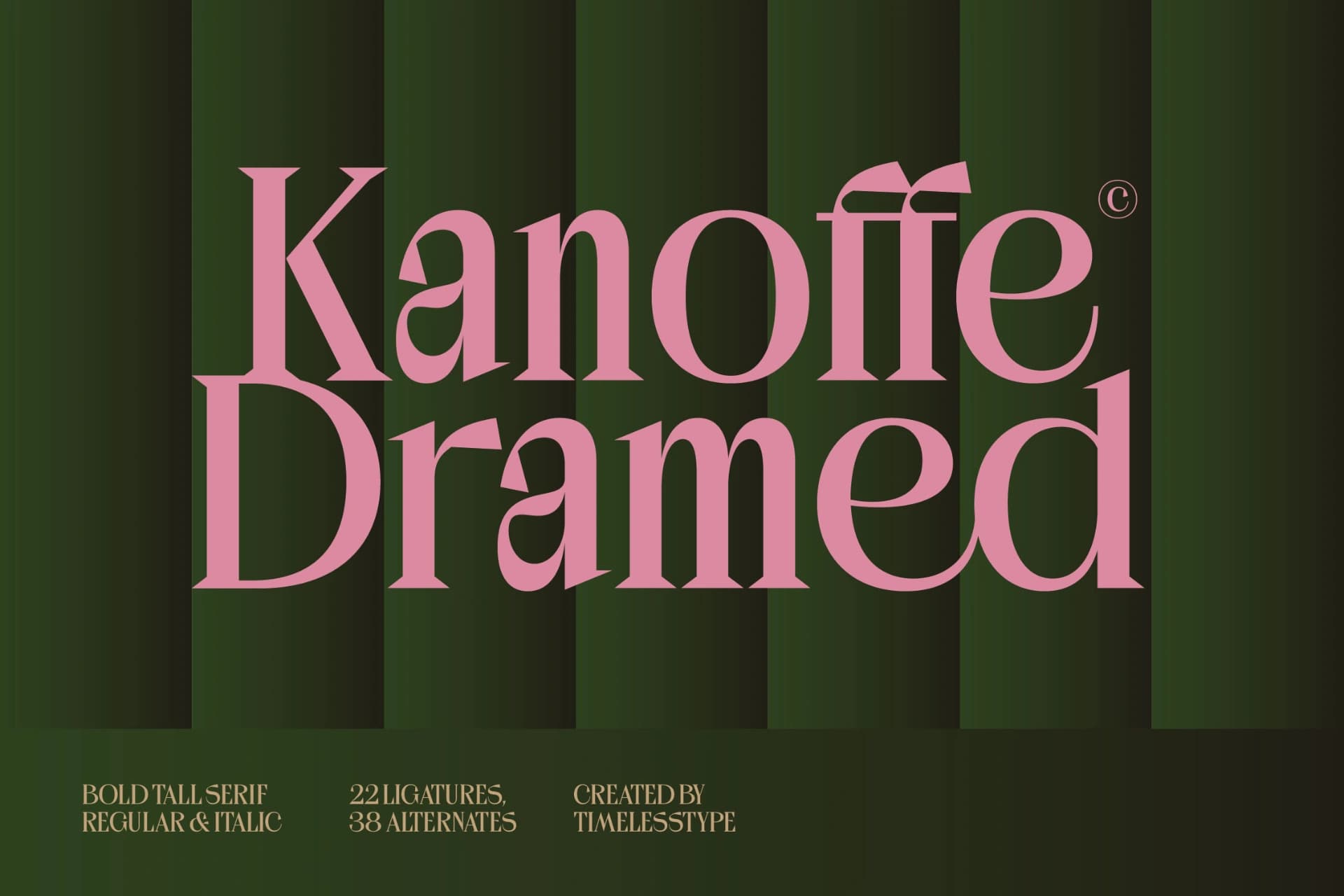 Preview of Kanoffe Dramed - Bold Tall Serif Font font