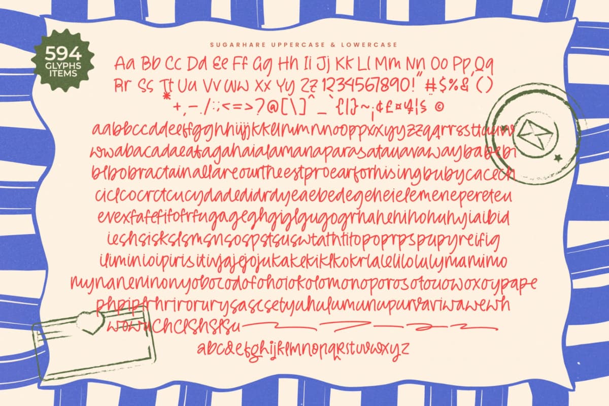Sugarhare - Playful Marker Script font preview 15
