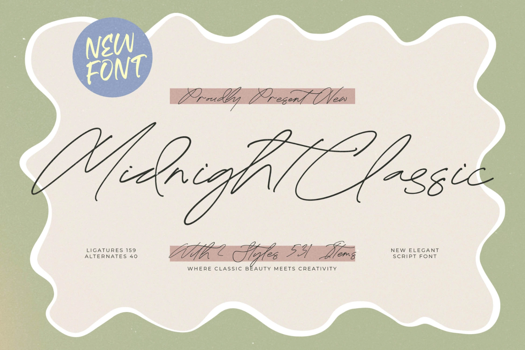 Preview of Midnight Classic - Elegant Script Font font