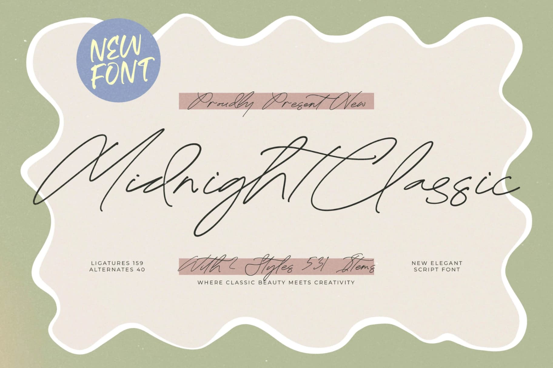 Preview of Midnight Classic - Elegant Script Font font