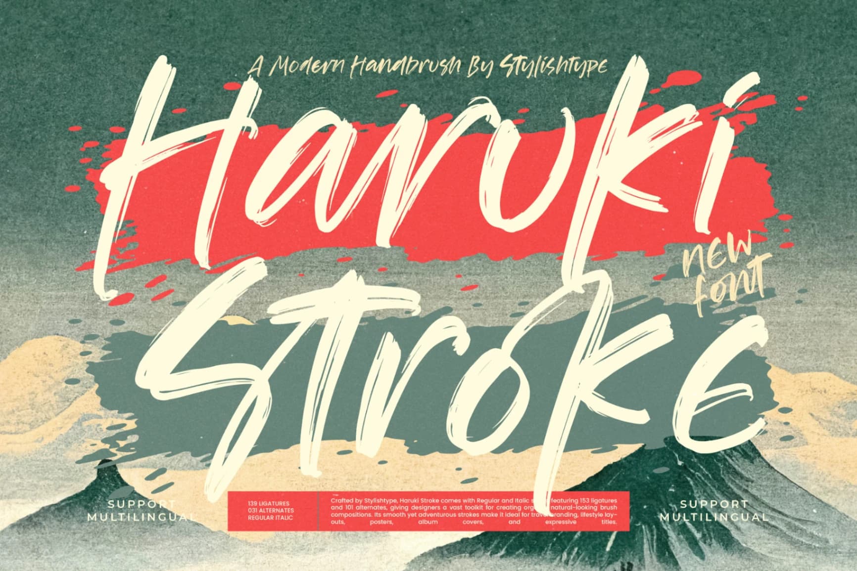 Preview of Haruki Stroke - Modern Handbrush Font font
