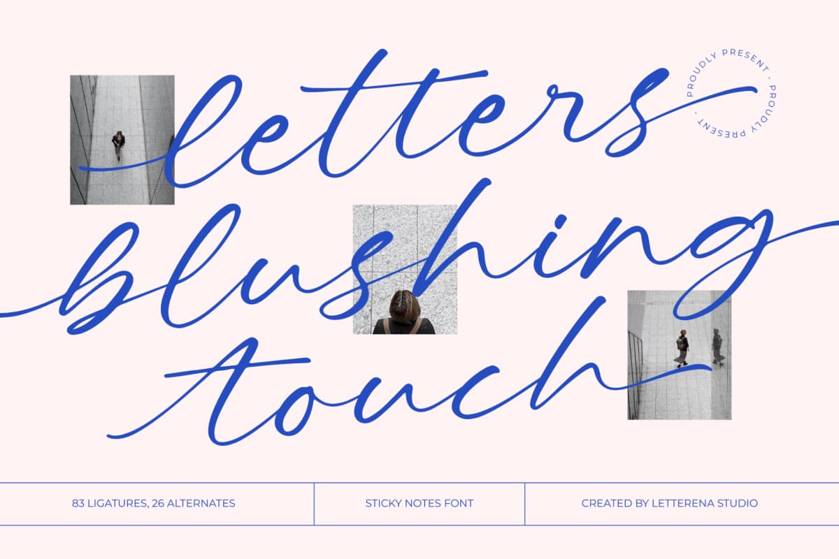Preview of Letters Blushing Touch – Sticky Notes Font font