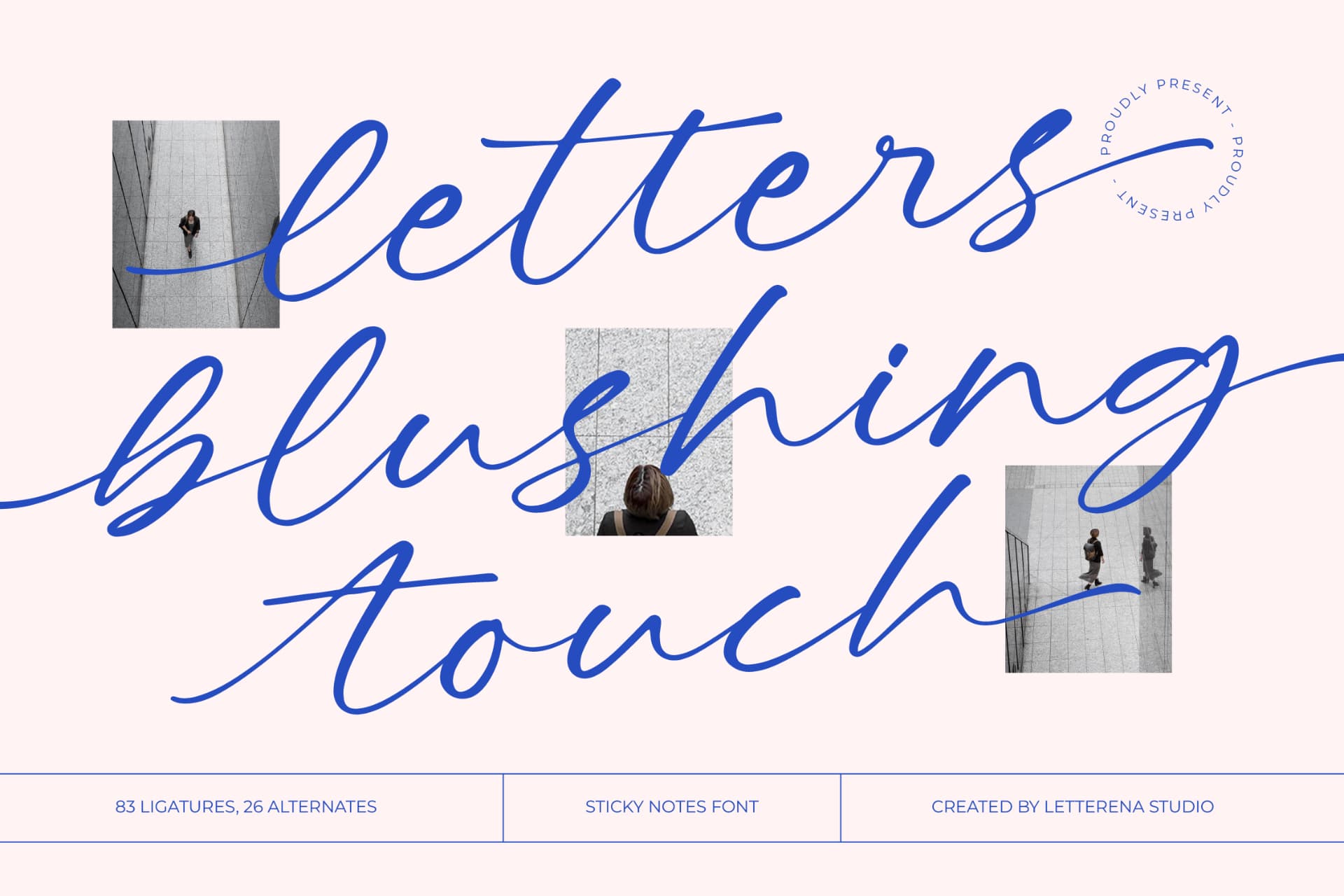 Preview of Letters Blushing Touch – Sticky Notes Font font