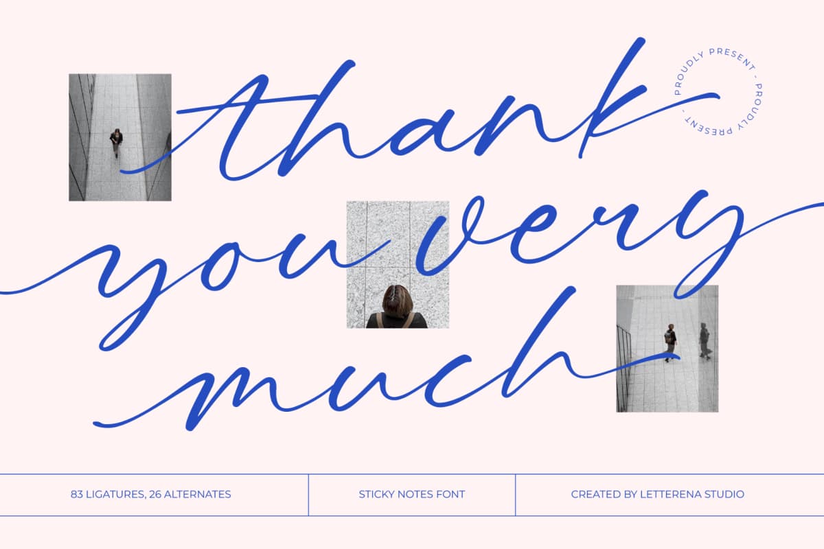 Letters Blushing Touch – Sticky Notes Font font preview 15